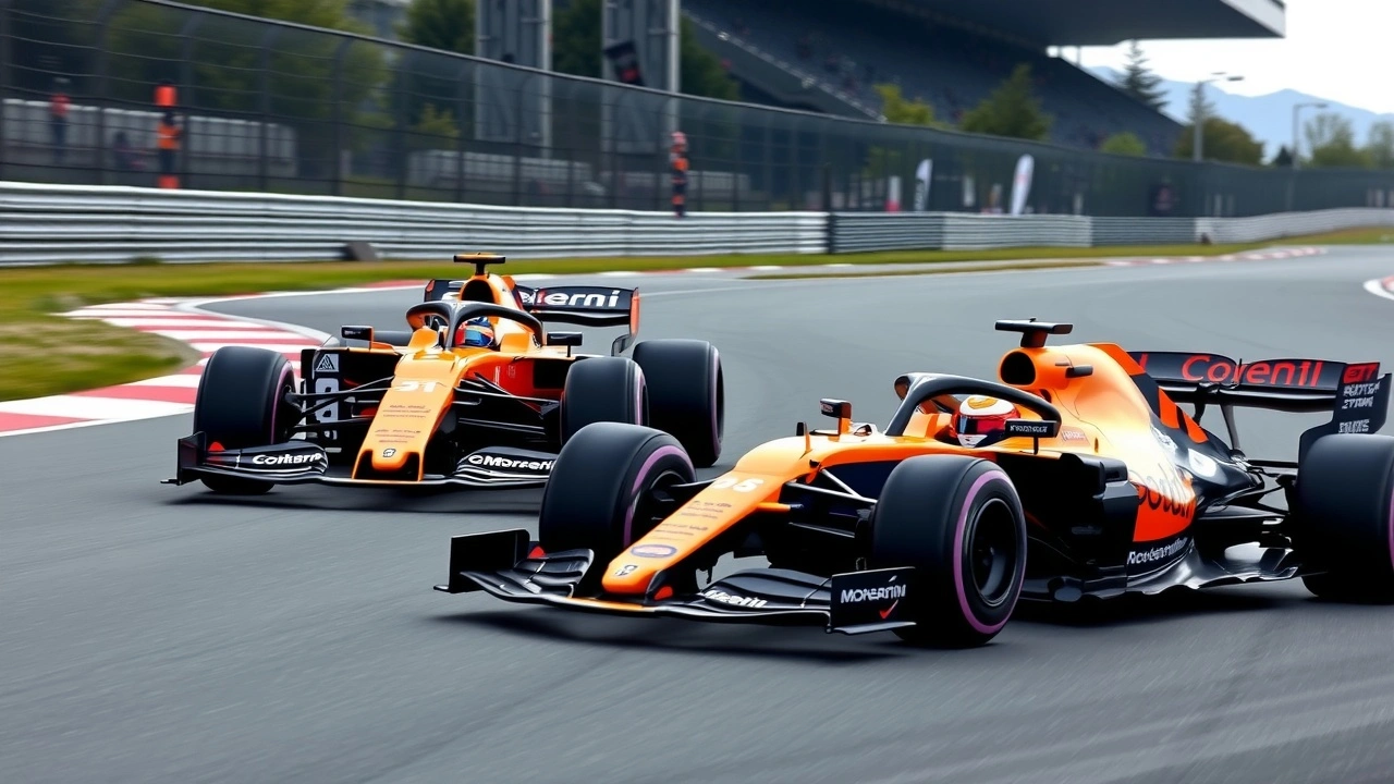 deux voitures McLaren en course sur circuit de Hungaroring