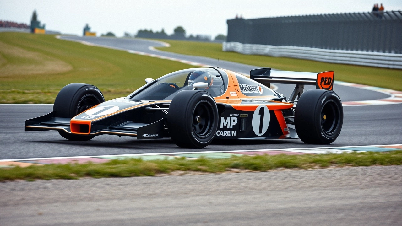 voiture de course McLaren MP4/4 sur une piste