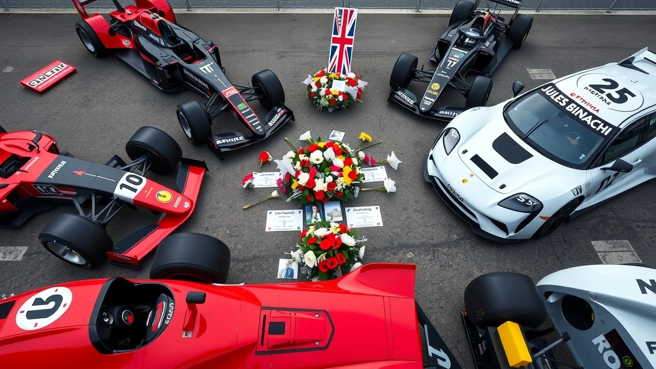 Mémorial pour Jules Bianchi avec des voitures de F1