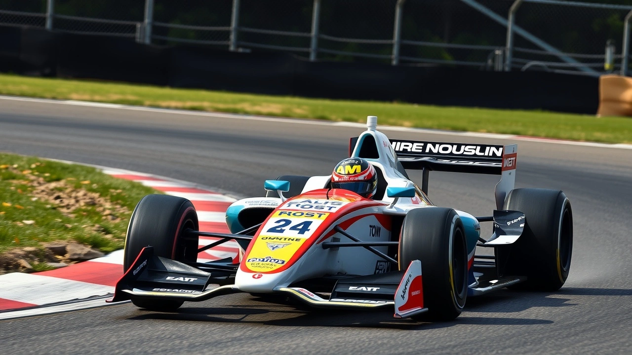 Nicolas Prost en course dans une voiture de formule