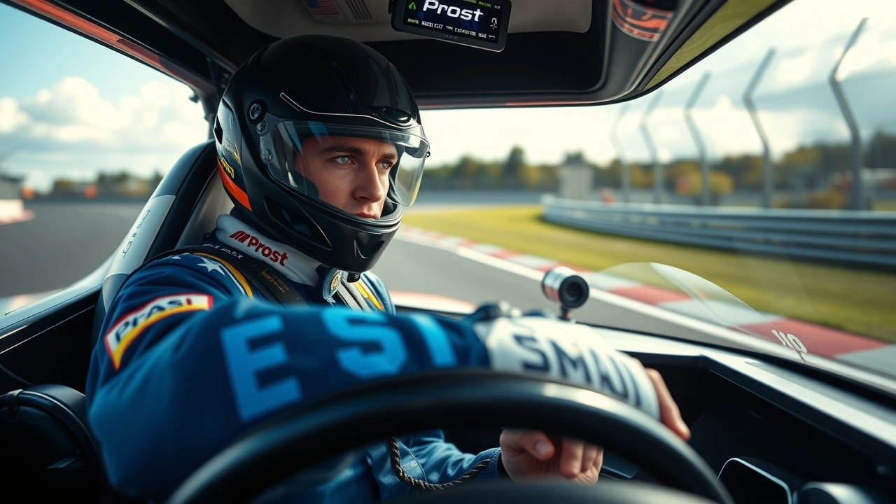 Nicolas Prost conduisant une voiture de course sur un circuit