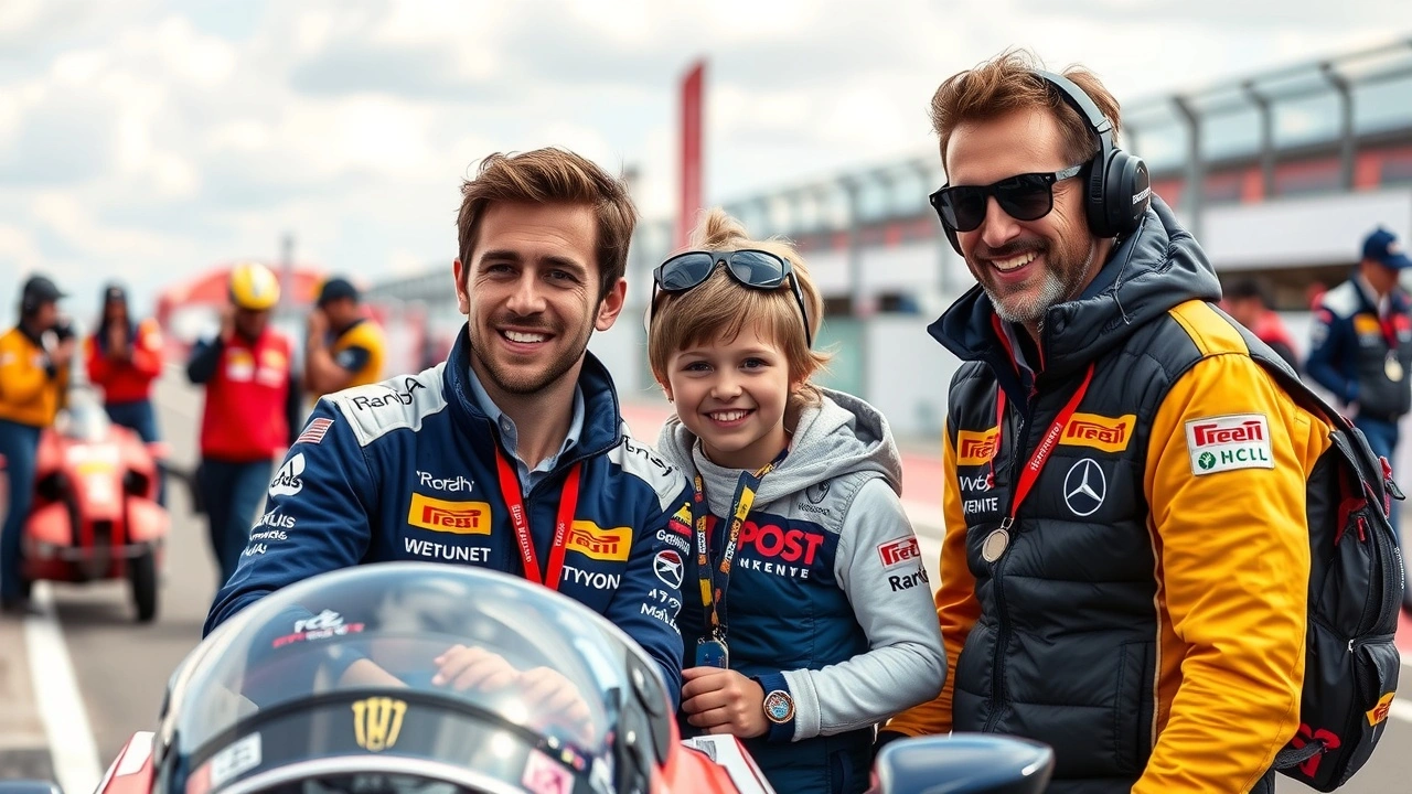 Nicolas Prost en famille lors d'un événement de sport automobile