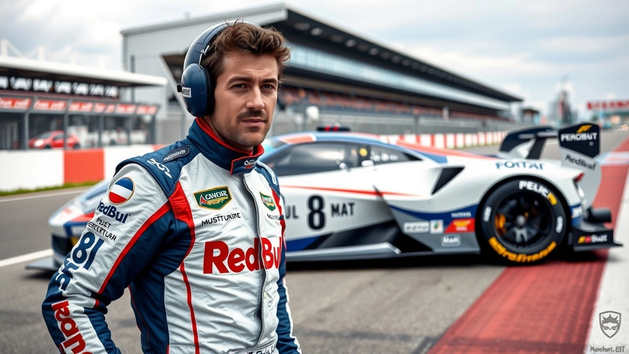 Nicolas Prost dans une tenue de pilote sur un circuit