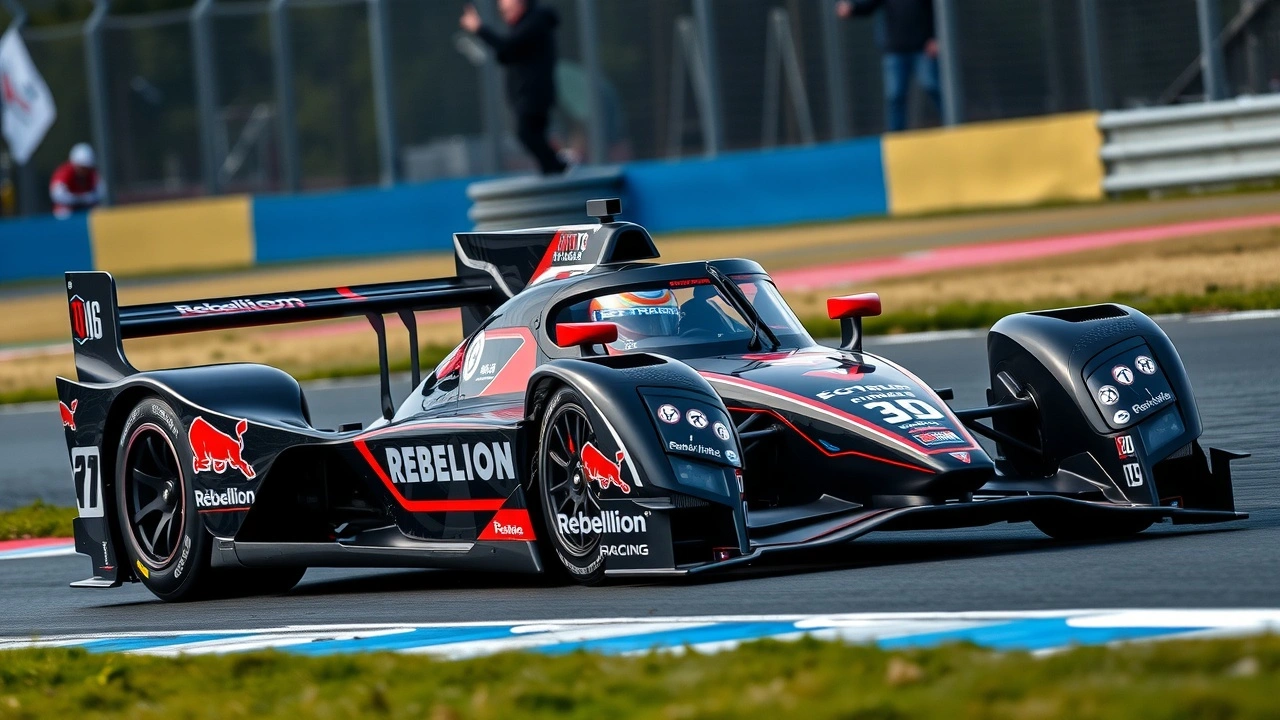 Nicolas Prost dans une voiture Rebellion Racing sur la piste