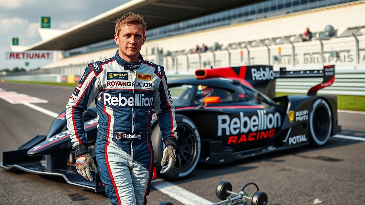 Nicolas Prost avec une voiture Rebellion Racing sur un circuit