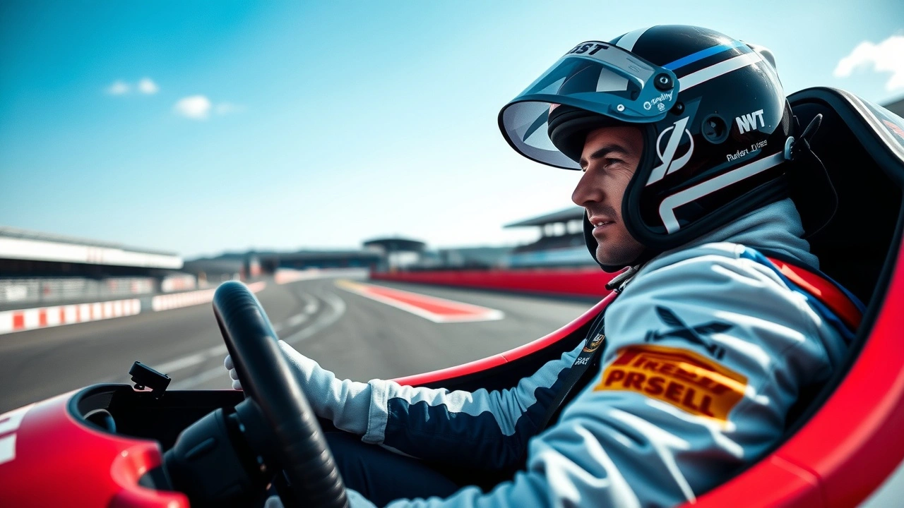 Nicolas Prost dans une voiture de course sur un circuit