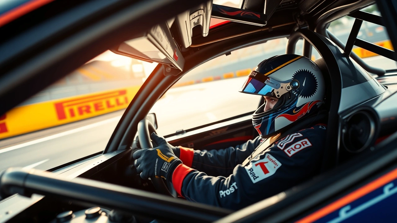 Nicolas Prost dans une voiture de course en compétition