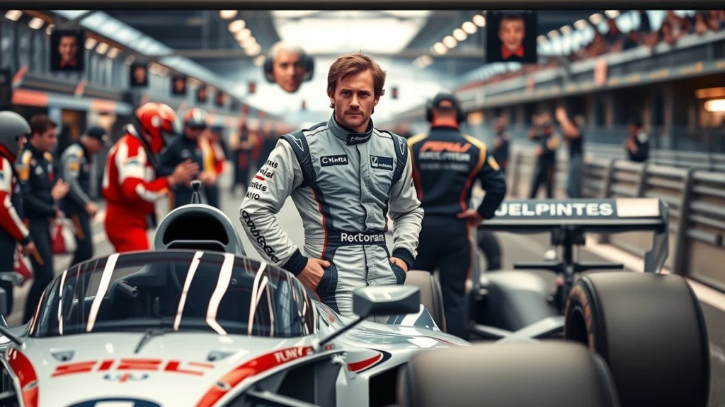 Nicolas Prost dans un environnement de course, prêt pour le défi.