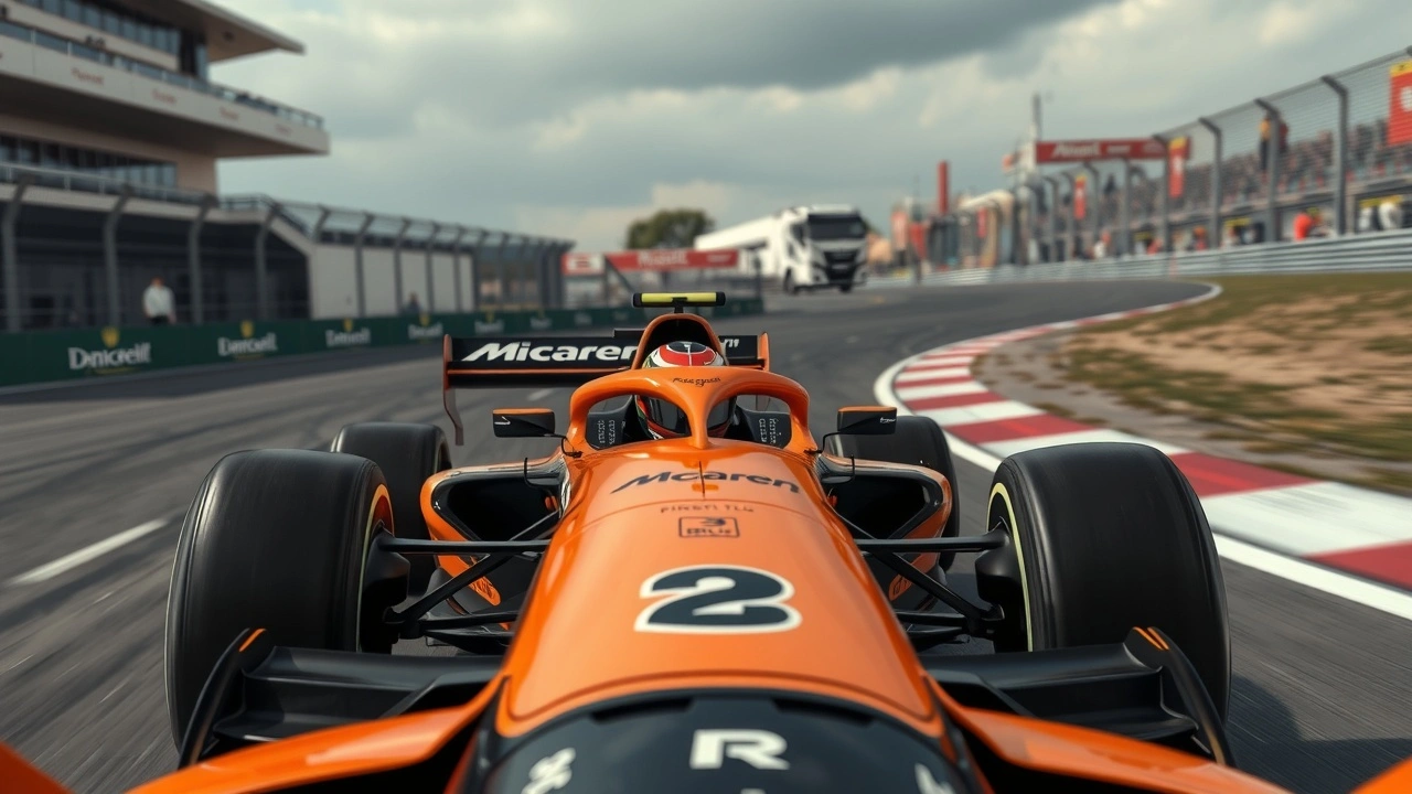 Oscar Piastri dans une voiture de Formule 1 sur la piste