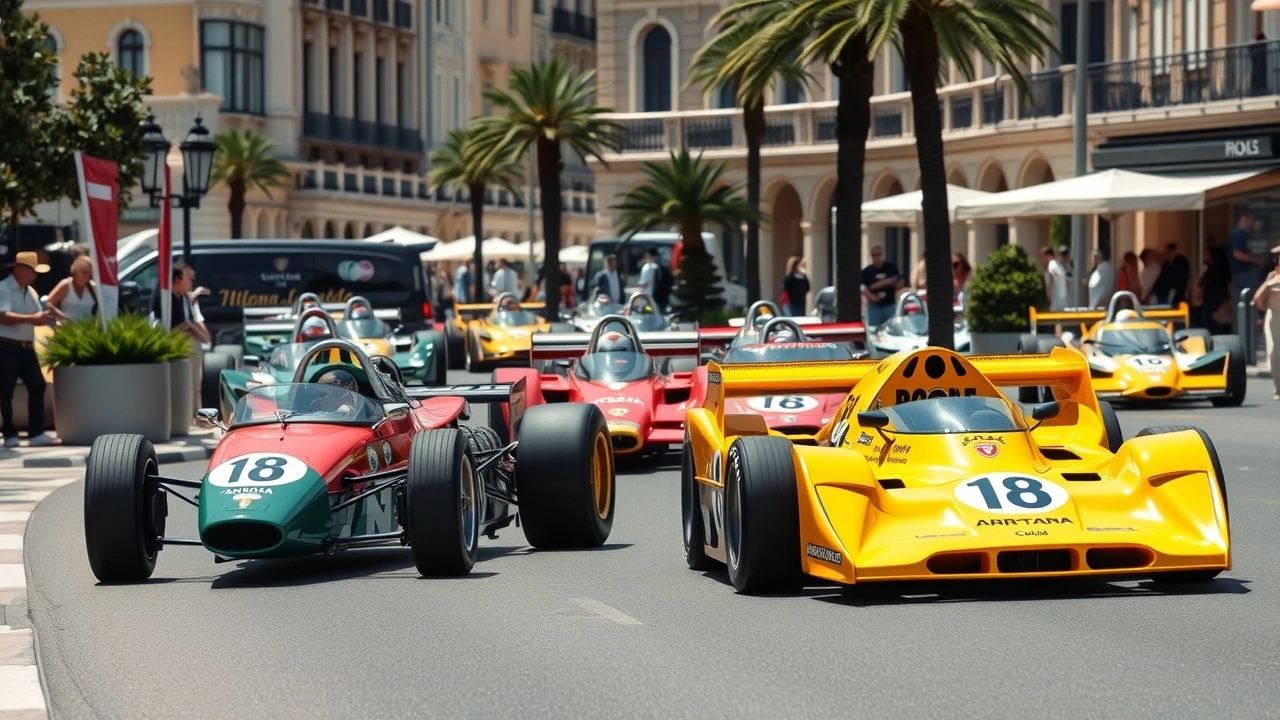 parade de voitures historiques d Ayrton Senna à Monaco