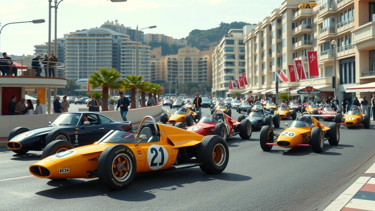 parade de voitures historiques d'Ayrton Senna à Monaco
