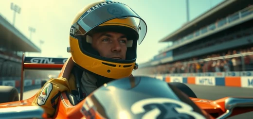 Une illustration d'Ayrton Senna en course, illustrant sa passion pour la victoire.