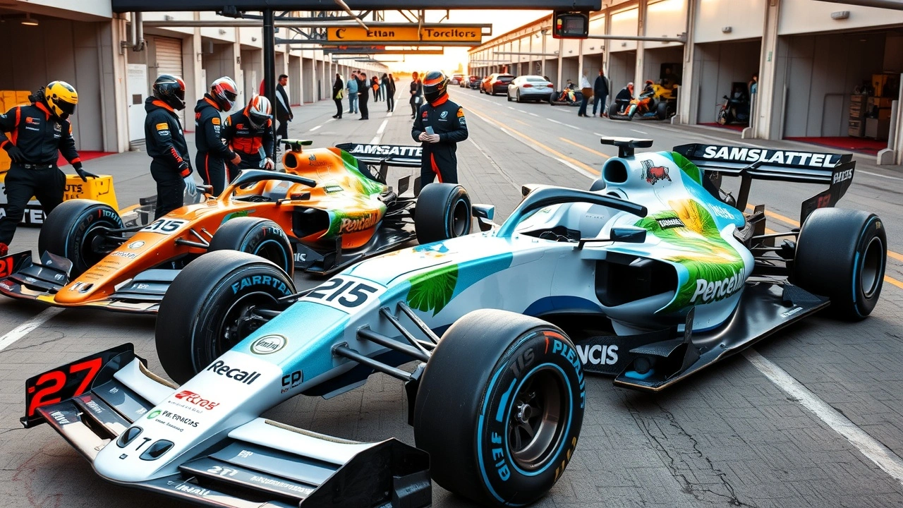 pilotes de Formule E et Formule 1 dans un stand