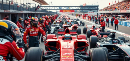 Une illustration des pilotes de F1 illustrant leur réussite au sein des écuries par le travail d'équipe.