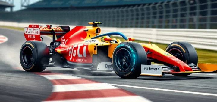Une voiture de Formule 1 utilisant des pneus intelligents sur une piste de course