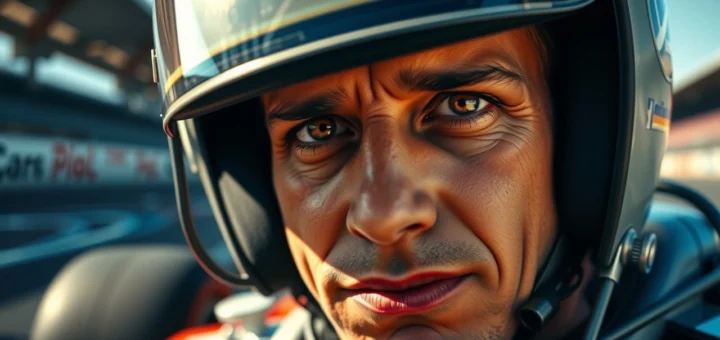 Un portrait d'Ayrton Senna illustrant son ambition et sa vulnérabilité.