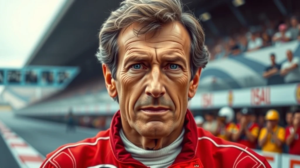 Portrait d'Alain Prost, champion emblématique de la Formule 1.