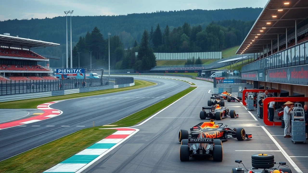 préparatifs pour le Grand Prix de Belgique à Spa-Francorchamps