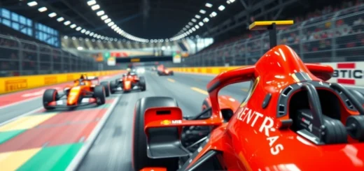 Une scène de course de Formule 1 illustrant l'héritage de Jules Bianchi et l'impact sur la sécurité moderne.