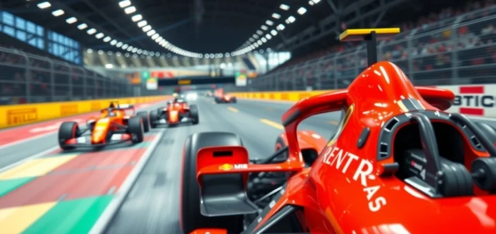 Une scène de course de Formule 1 illustrant l'héritage de Jules Bianchi et l'impact sur la sécurité moderne.