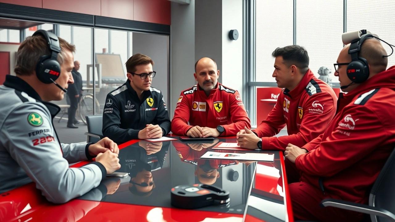 réunion d'équipe Ferrari pour stratégies 2026