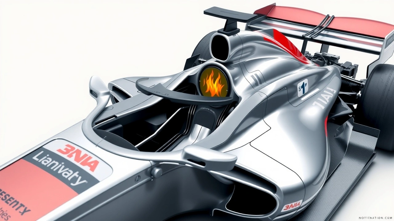 Caracteres de securite dans une voiture de Formule 1 moderne