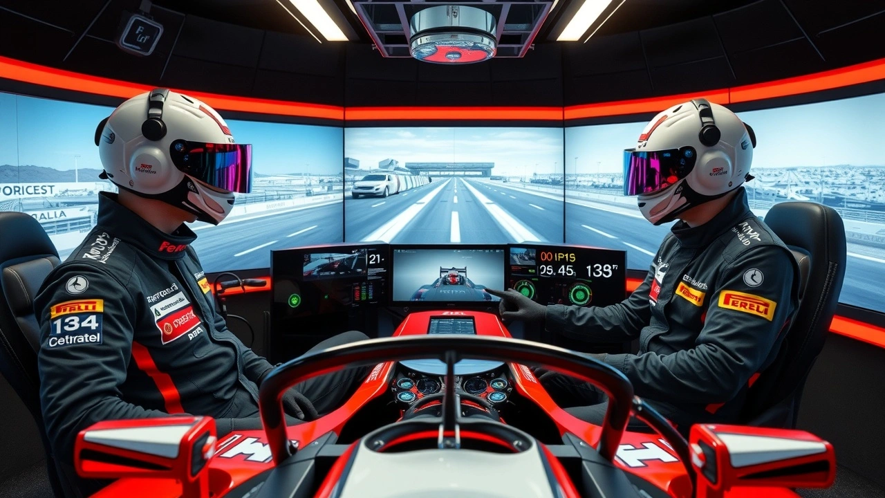 pilotes de Formule 1 dans un simulateur de réalité virtuelle