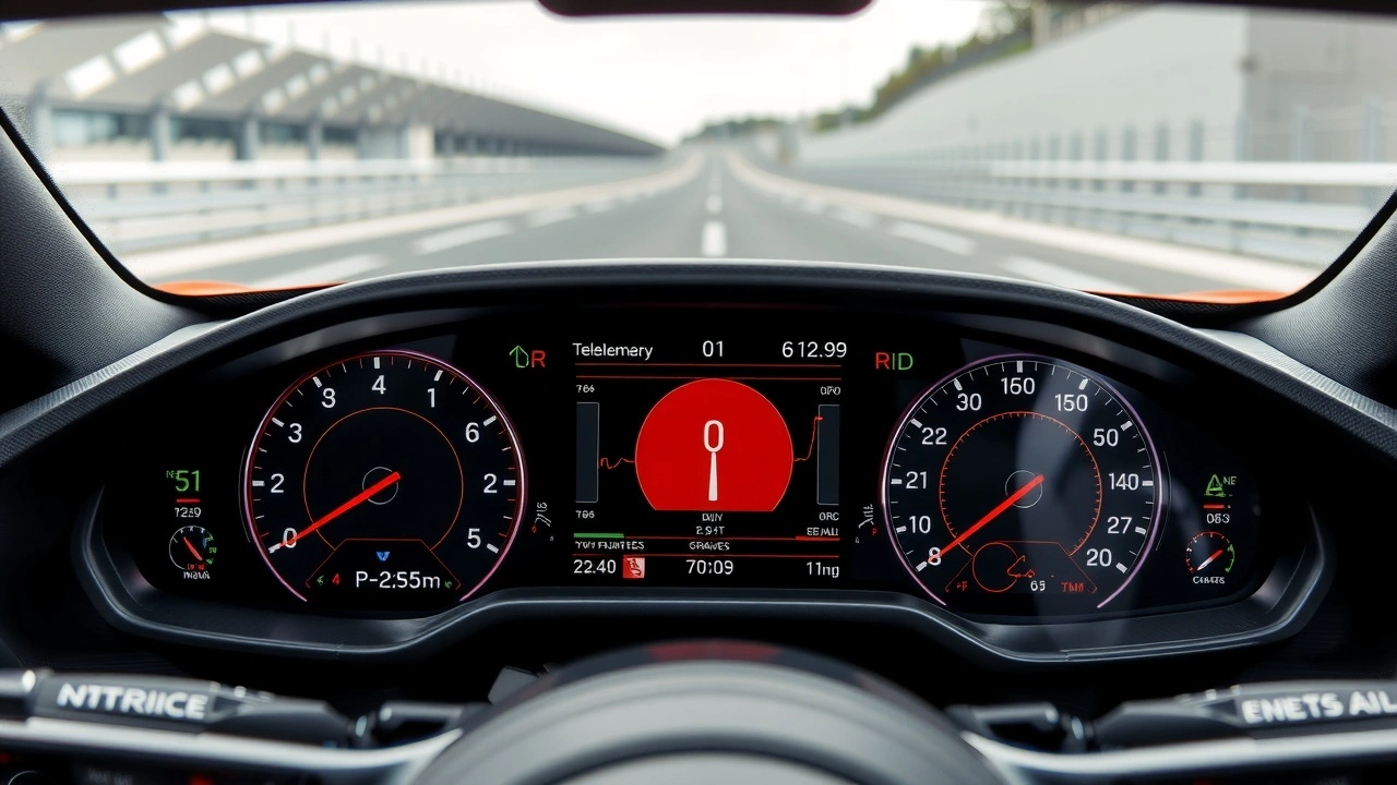 photo d'un tableau de bord de voiture de course