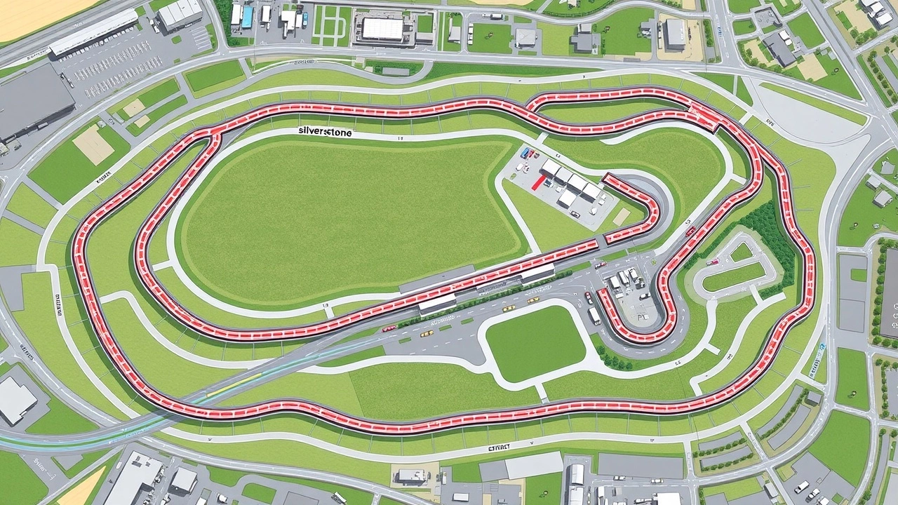vue du tracé du circuit de Silverstone