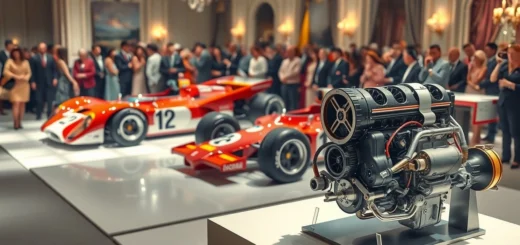 Une illustration photoréaliste d'une vente aux enchères d'été des voitures d'Ayrton Senna et de son moteur V10.
