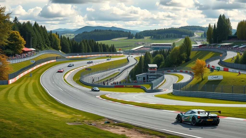 Vue photoréaliste des virages légendaires du circuit de Spa-Francorchamps
