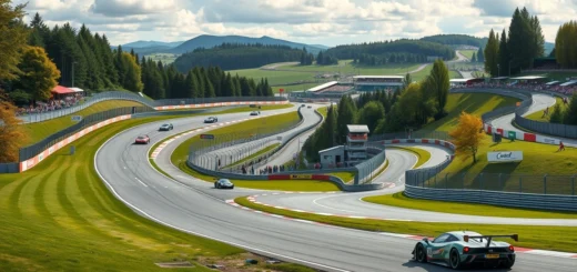 Vue photoréaliste des virages légendaires du circuit de Spa-Francorchamps