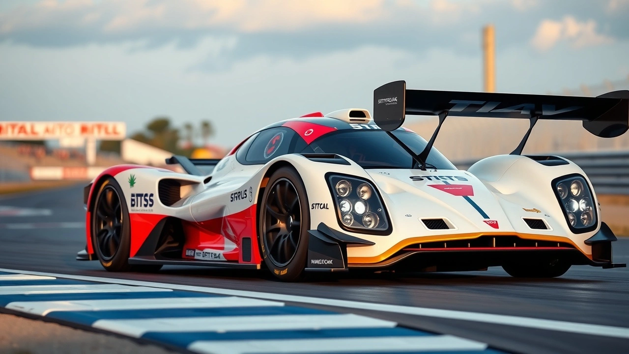 voiture de course moderne avec technologie avancée sur circuit