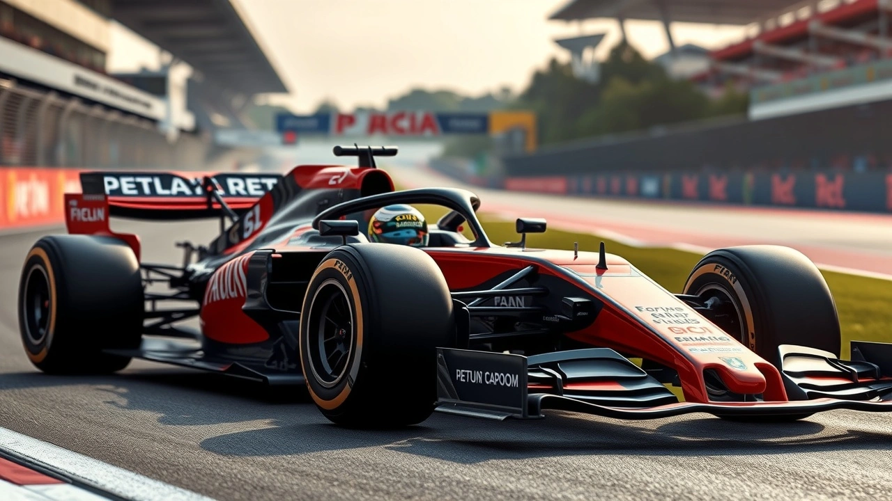 voiture de course sur circuit de Formule 1