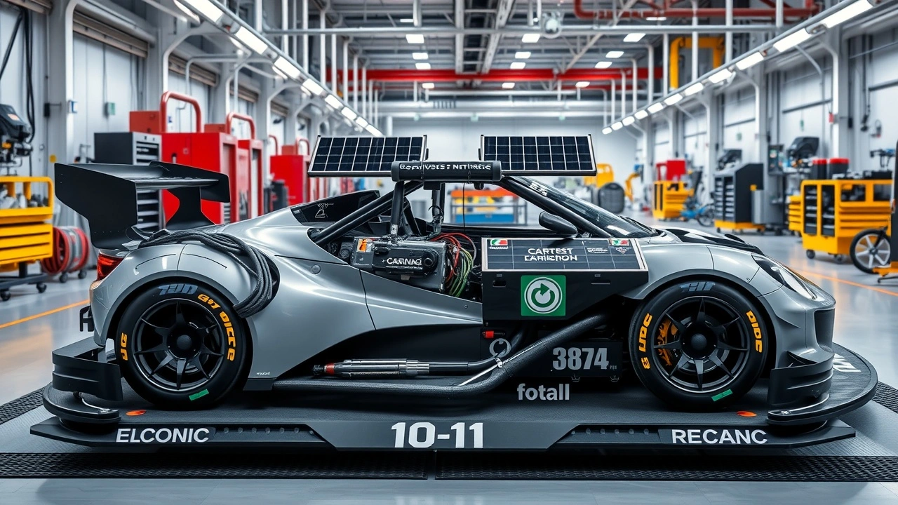 voiture de course moderne avec composants durables