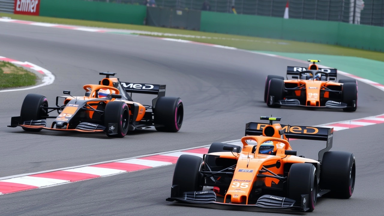 Voiture de course McLaren sur le circuit de Hongrie