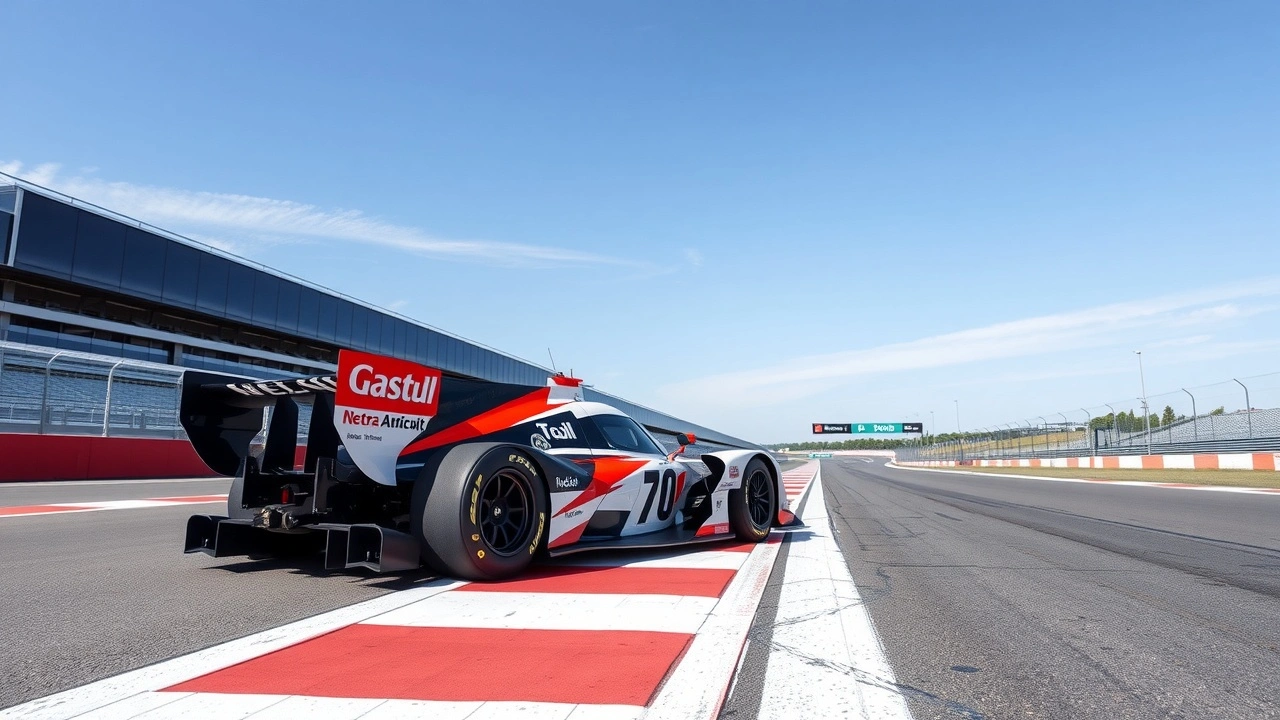voiture de course moderne sur circuit