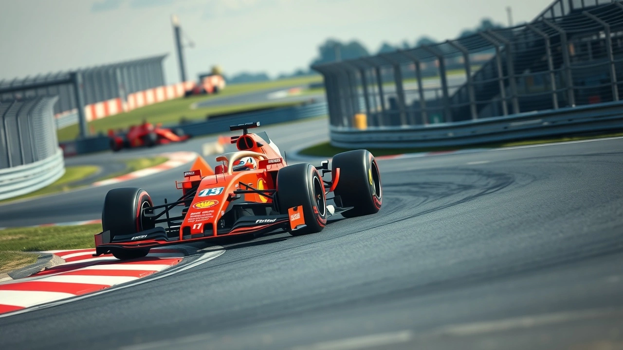 image d une voiture de F1 sur un circuit difficile