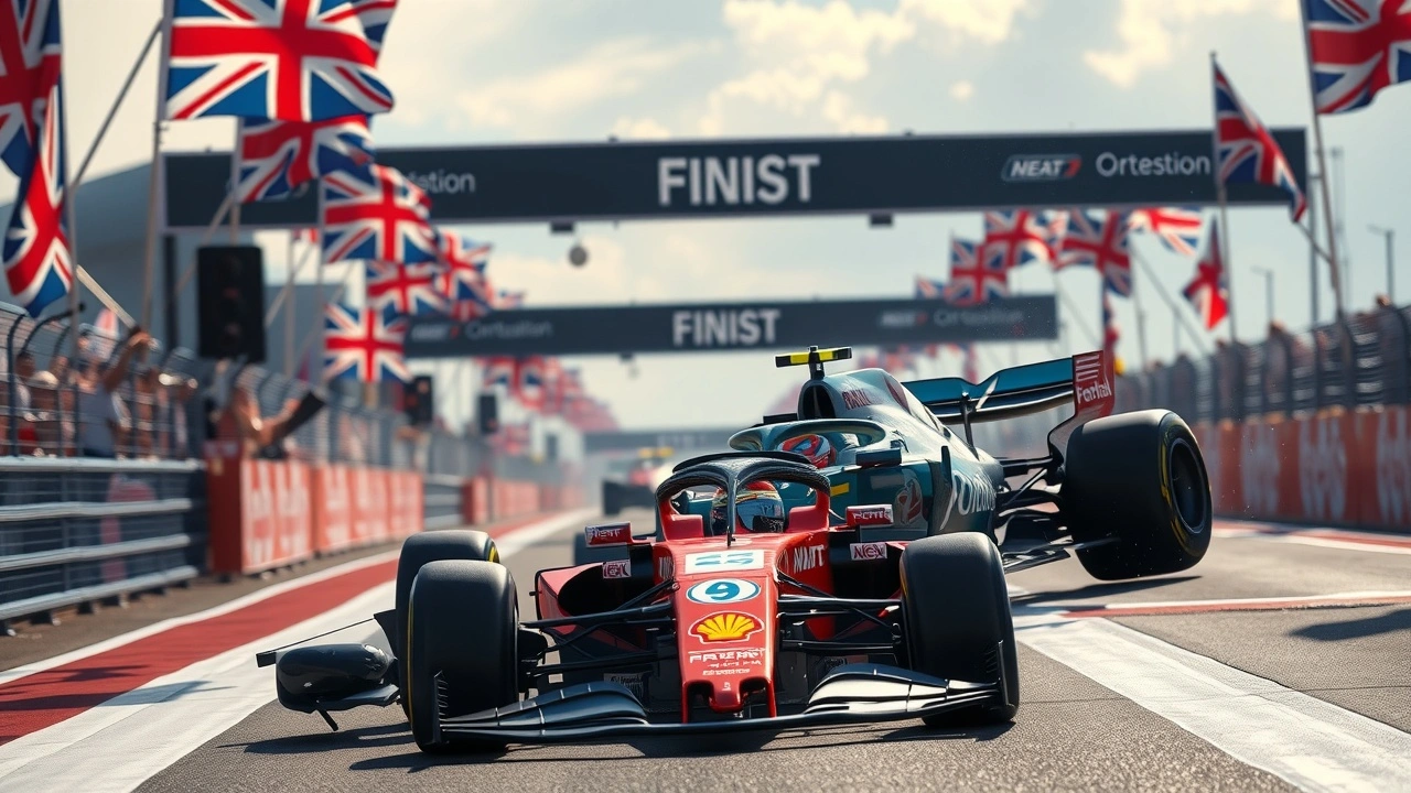 voiture de formule 1 franchissant la ligne d arrivee