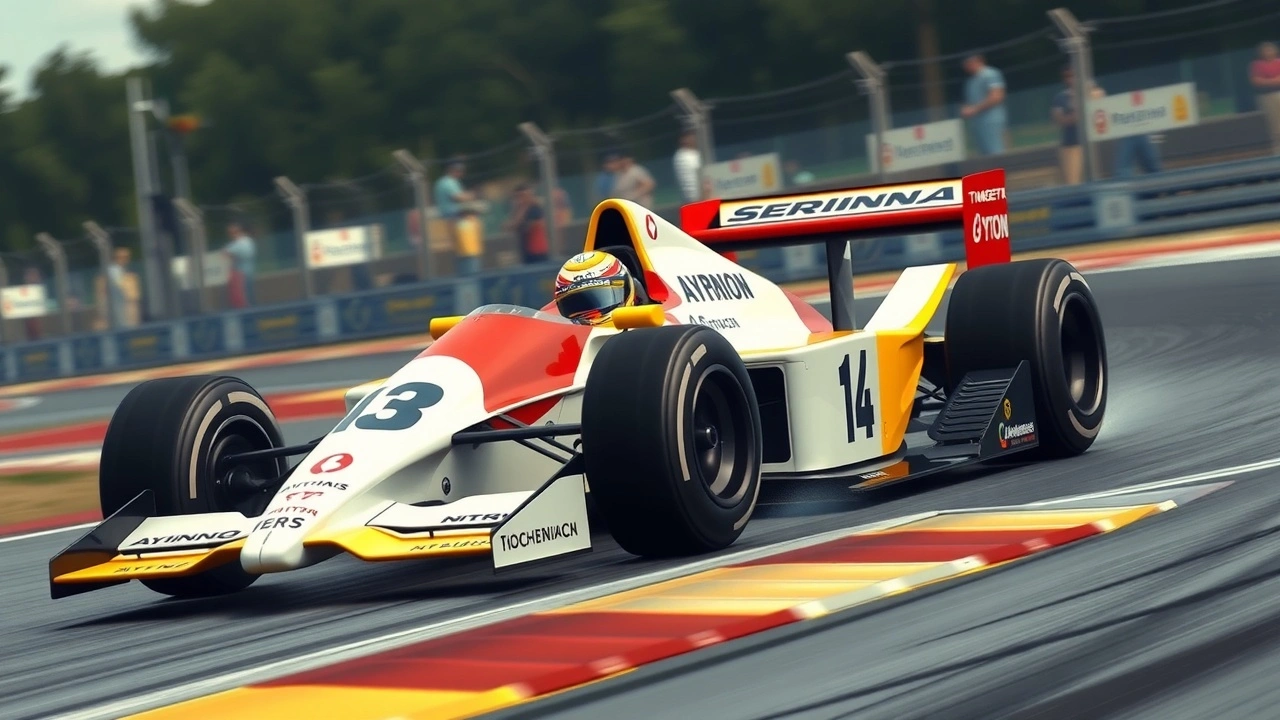 voiture de formule 1 d Ayrton Senna sur un circuit