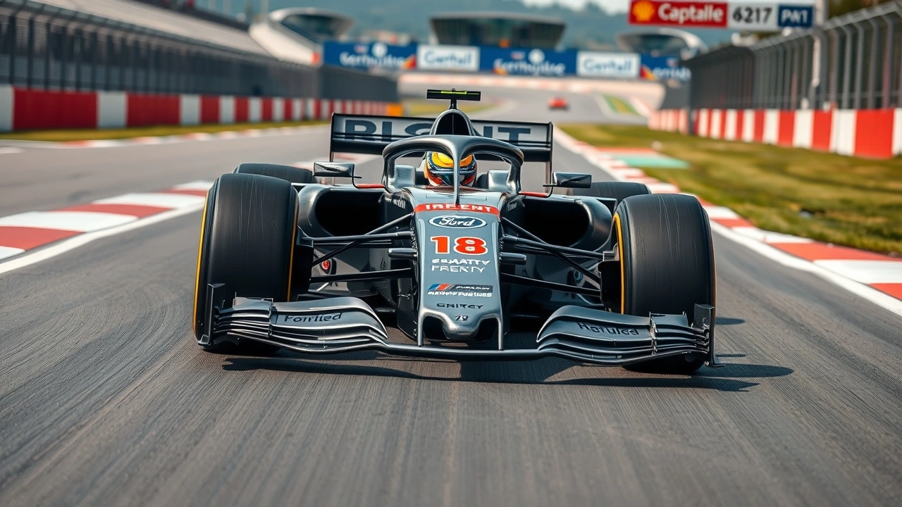 voiture de formule 1 sur circuit de course