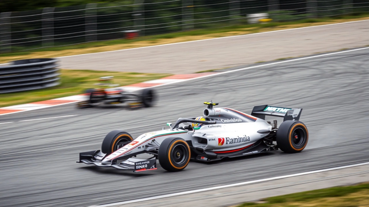 une voiture de Formule 1 sur un circuit de course