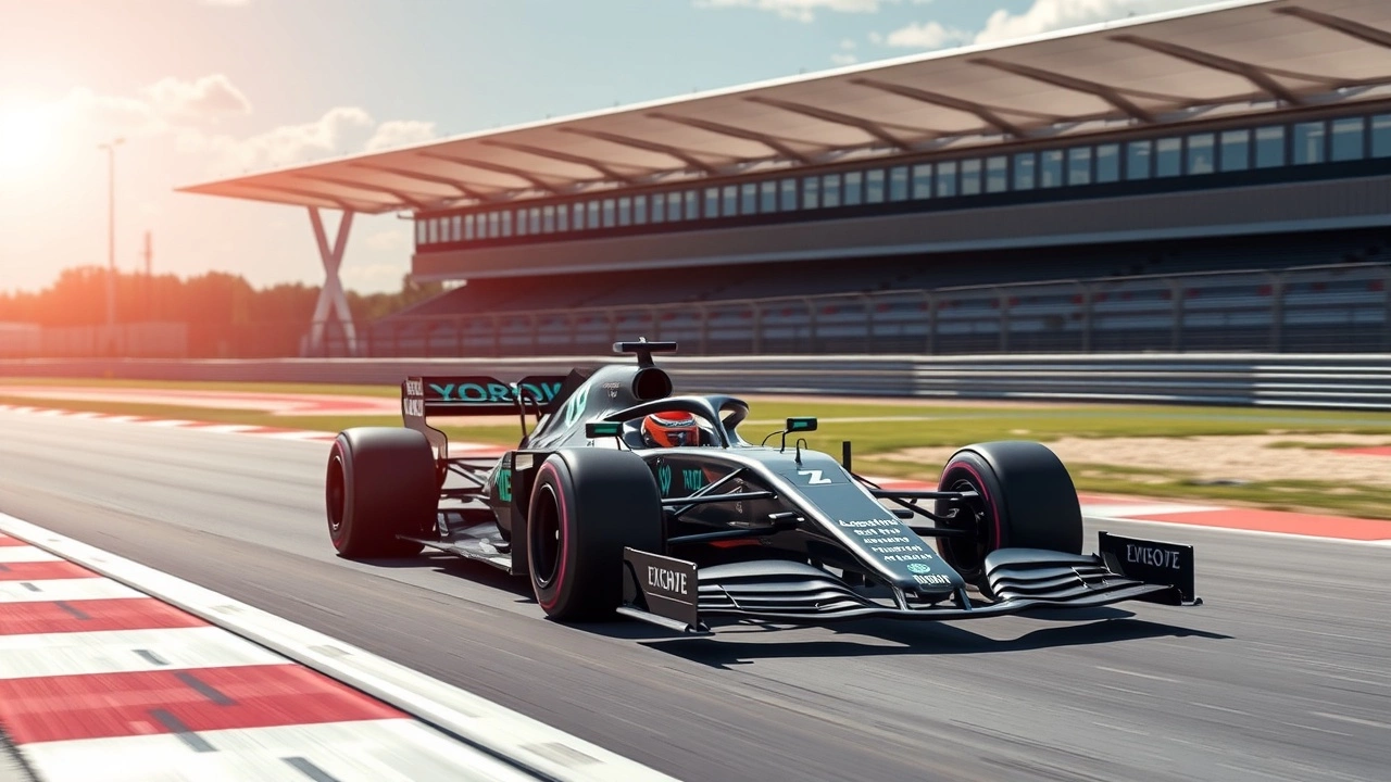 voiture de Formule 1 sur circuit ensoleillé