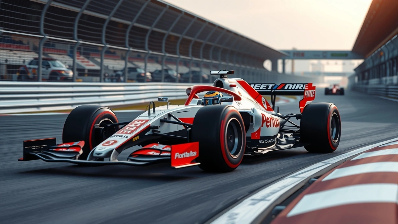 une voiture de Formule 1 en course sur la piste