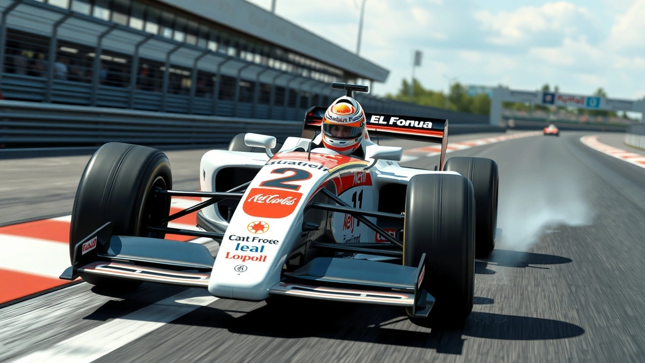 voiture de Formule 1 sur circuit avec pilote