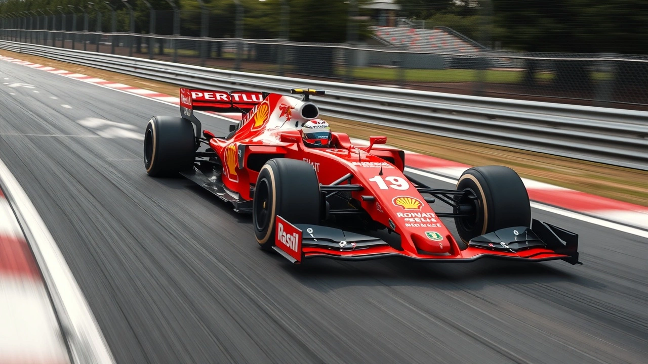Une voiture de Formule 1 sur une piste de course