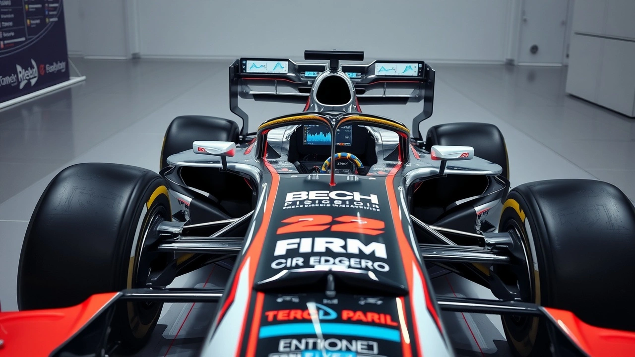 Voiture de Formule 1 avec technologie des médias avancée