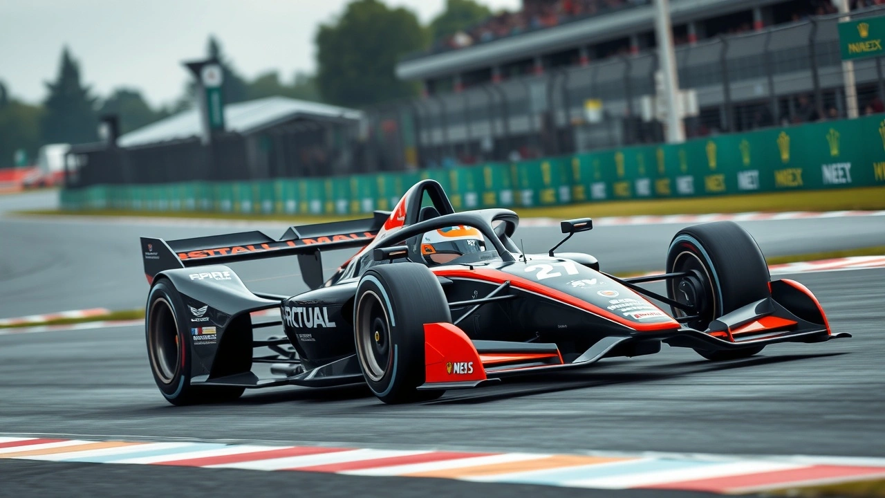 voiture de formule e en course sur circuit