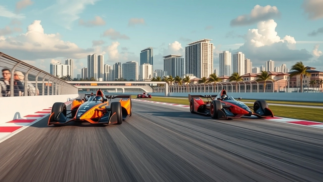voiture de formule E sur le circuit de Miami