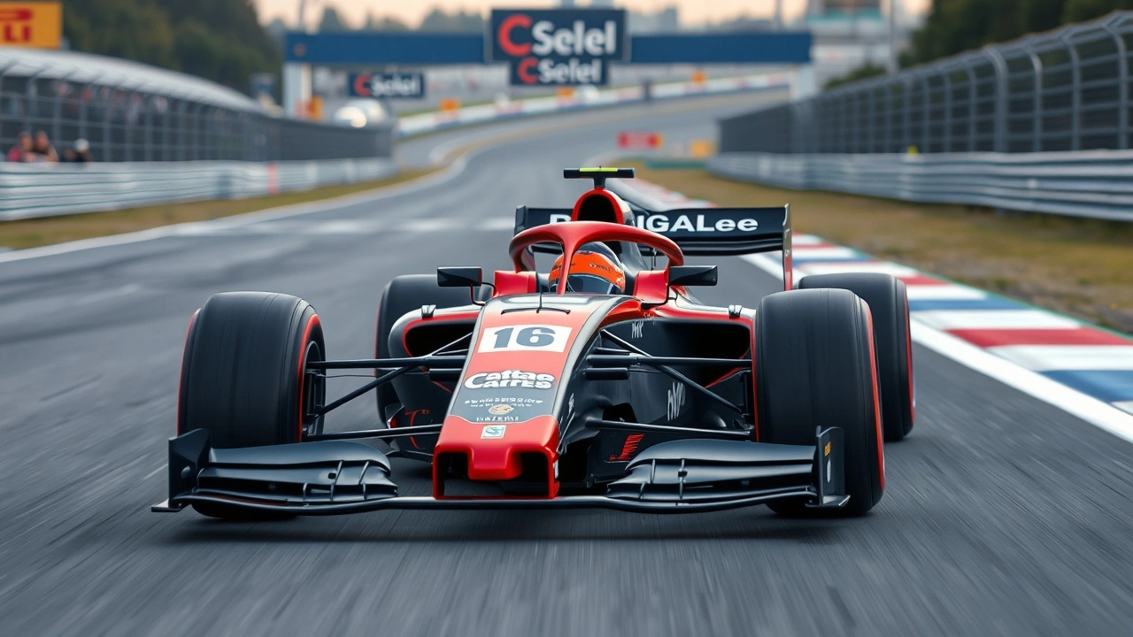 Voiture de Formule 1 sur le circuit utilisant l'IA